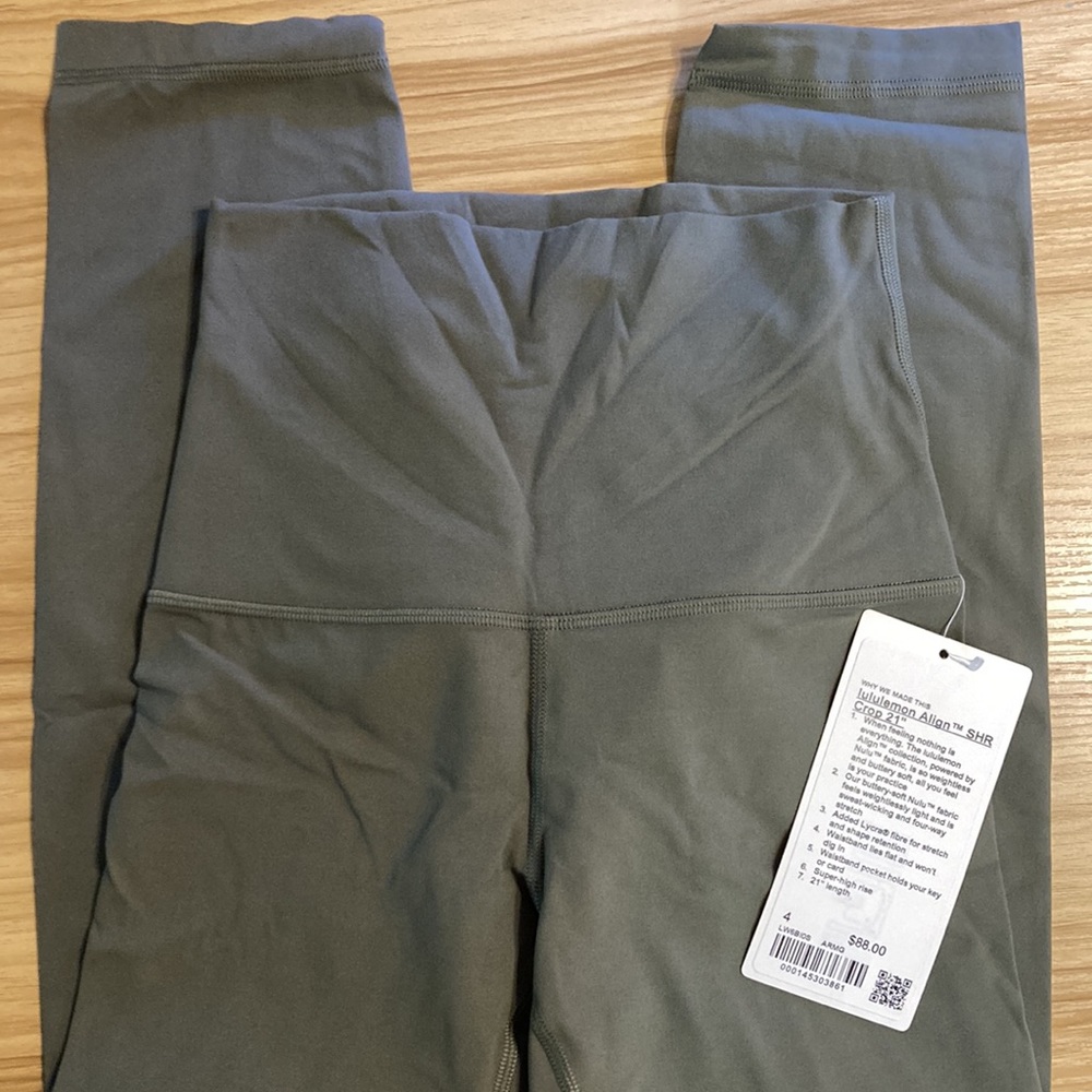Lululemon Align 21" SHR Army Green Grey 4 - Picture 6 of 8